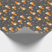 Papier Cadeau Papier d'emballage de "mini motif" de corgi (Coin)