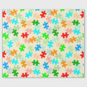 Papier Cadeau Papier d'emballage de morceaux de puzzle (Plat)