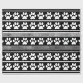 Papier Cadeau Papier d'emballage de motif blanc noir d'empreinte (Plat)