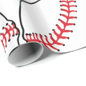 Papier Cadeau Papier d'emballage de motif de base-ball (Coin rond)