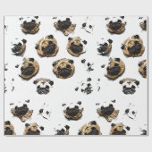 Papier Cadeau Papier d'emballage de motif de carlin bywhacky (Plat)