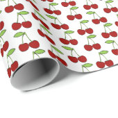 Papier Cadeau Papier d'emballage de motif de cerise (Coin rond)