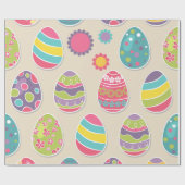 Papier Cadeau Papier d'emballage de motif d'oeufs de pâques (Plat)