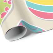 Papier Cadeau Papier d'emballage de motif d'oeufs de pâques (Coin rond)