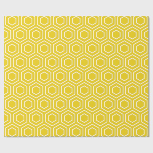 Papier Cadeau Papier d'emballage de motif géométrique jaune (Plat)