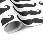 Papier Cadeau Papier d'emballage de moustache noire (Coin rond)