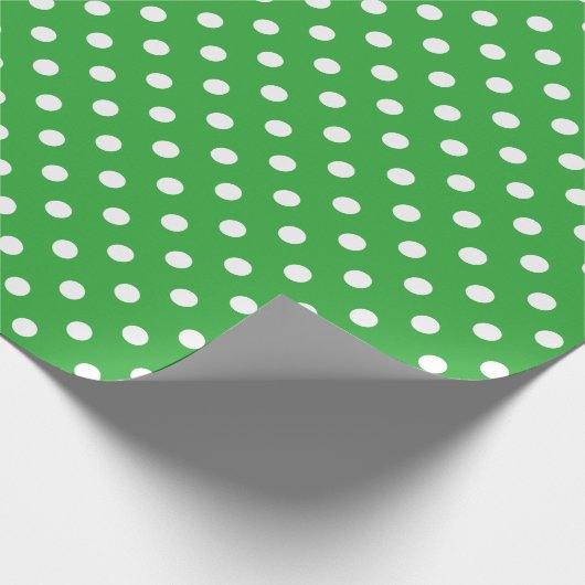 Papier Cadeau Papier d'emballage de Noël à petits pois vert et b (Coin)