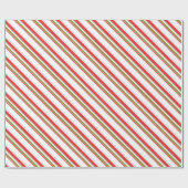Papier Cadeau papier d'emballage de Noël à rayures rouges rouges (Plat)