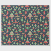 Papier Cadeau papier d'emballage de Noël Alien (Plat)