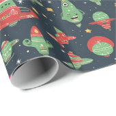 Papier Cadeau papier d'emballage de Noël Alien (Coin rond)