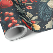 Papier Cadeau Papier d'emballage de Noël aux couleurs vives (Coin rond)