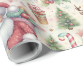 Papier Cadeau Papier d'emballage de Noël avec Père Noël (Coin rond)