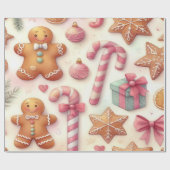 Papier Cadeau Papier d'emballage de Noël brillant et festif (Plat)