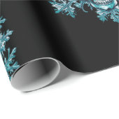 Papier Cadeau Papier d'emballage de Noël crâne noir (Coin rond)