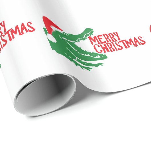 Papier Cadeau Papier d'emballage de Noël d'alligator (Coin rond)