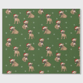 Papier Cadeau Papier d'emballage de Noël de bouledogue français (Plat)