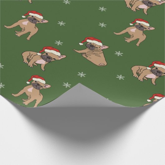 Papier Cadeau Papier d'emballage de Noël de bouledogue français (Coin)