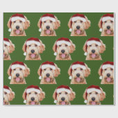 Papier Cadeau Papier d'emballage de Noël de doodle doré (Plat)