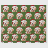 Papier Cadeau Papier d'emballage de Noël de doodle doré (Plat)