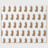 Papier Cadeau Papier d'emballage de Noël de doodle doré (Plat)