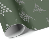 Papier Cadeau Papier d'emballage de Noël de Forest Green (Coin rond)