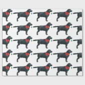 Papier Cadeau Papier d'emballage de Noël de Labrador (Plat)