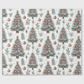 Papier Cadeau Papier d'emballage de Noël de l'arbre festif (Plat)