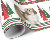 Papier Cadeau Papier d'emballage de Noël de Lhasa Apso (Coin rond)