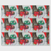 Papier Cadeau Papier d'emballage de Noël de Père Noël de zombi (Plat)