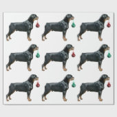 Papier Cadeau Papier d'emballage de Noël de rottweiler (Plat)