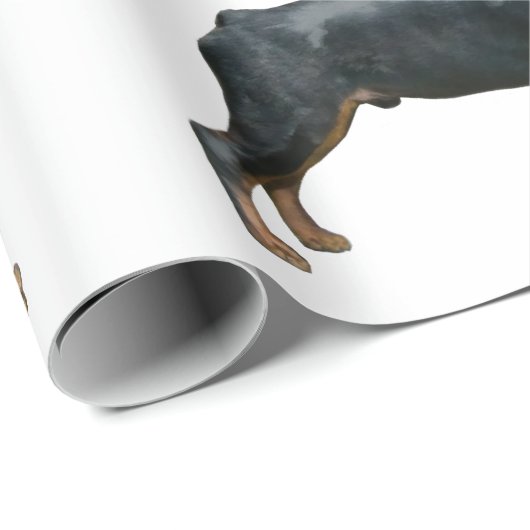 Papier Cadeau Papier d'emballage de Noël de rottweiler (Coin rond)