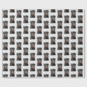 Papier Cadeau Papier d'emballage de Noël de rottweiler (Plat)