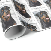 Papier Cadeau Papier d'emballage de Noël de rottweiler (Coin rond)