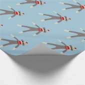 Papier Cadeau Papier d'emballage de Noël de singe de chaussette (Coin)