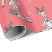 Papier Cadeau Papier d'emballage de Noël de Yoga Deer (Coin rond)