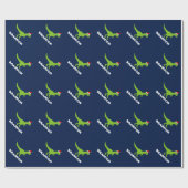 Papier Cadeau Papier d'emballage de Noël drôle de dinosaure pour (Plat)