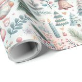 Papier Cadeau Papier d'emballage de Noël fantaisiste (Coin rond)