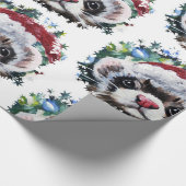 Papier Cadeau Papier d'emballage de Noël Ferret & Santa Hat (Coin)