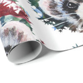 Papier Cadeau Papier d'emballage de Noël Ferret & Santa Hat (Coin rond)
