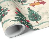 Papier Cadeau Papier d'emballage de Noël festif (Coin rond)