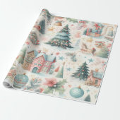 Papier Cadeau Papier d'emballage de Noël festif (Déroulé)