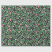 Papier Cadeau Papier d'emballage de Noël Holly Festive (Plat)