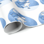 Papier Cadeau papier d'emballage de noël lapin (Coin rond)