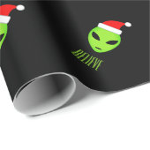 Papier Cadeau Papier d'emballage de Noël martien du Père Noël ve (Coin rond)