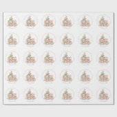 Papier Cadeau Papier d'emballage de Noël mignon pour bébé fille (Plat)