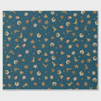 Papier Cadeau Papier d'emballage de Noël Pain d'épices Enveloppe