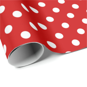 Papier Cadeau Papier d'emballage de Noël pois rouge et blanc