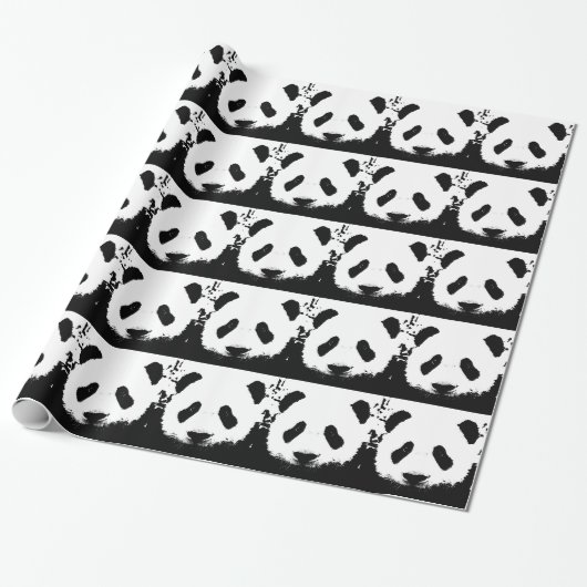Papier Cadeau Papier d'emballage de Noël Pop Art Panda (Déroulé)