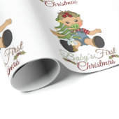 Papier Cadeau Papier d'emballage de Noël pour bébé garçon (Coin rond)