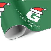 Papier Cadeau Papier d'emballage de Noël pour chapeau santa mono (Coin rond)